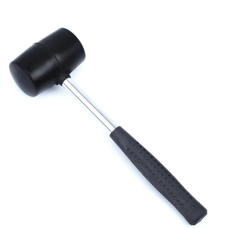 

Non-Elastic Black Rubber Hammer Wear-Resistant Hammer With Round Head And Non-Slip Handle DIY Hand Tool