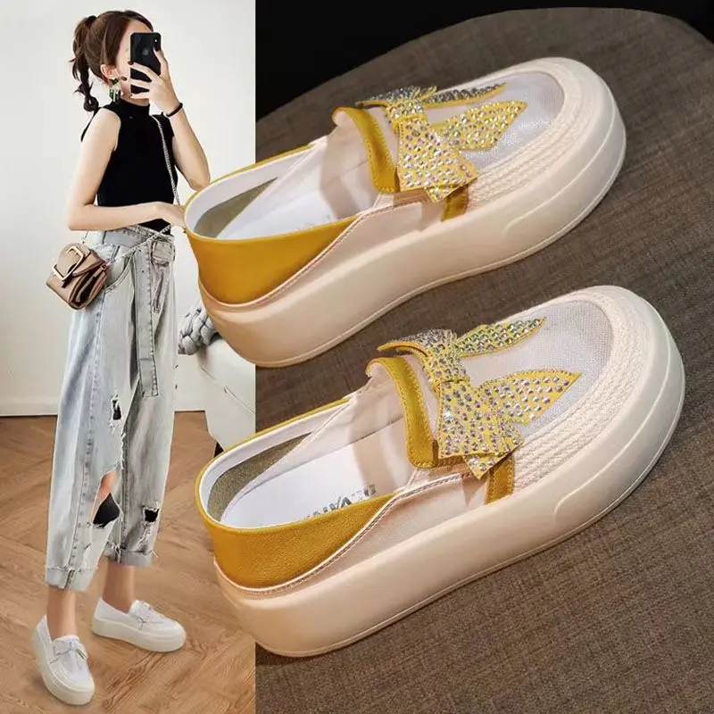 

Casual Women's Shoes Trend 2022 on Platform Mirror Luxury Chunky Designer Fashion Woman Shoe on Offer with Free Shipping White