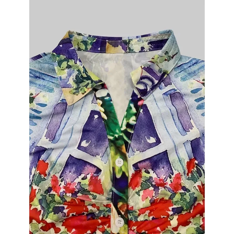 Modigirl новая модная красочная блузка для женщин осень-весна винтажная женская