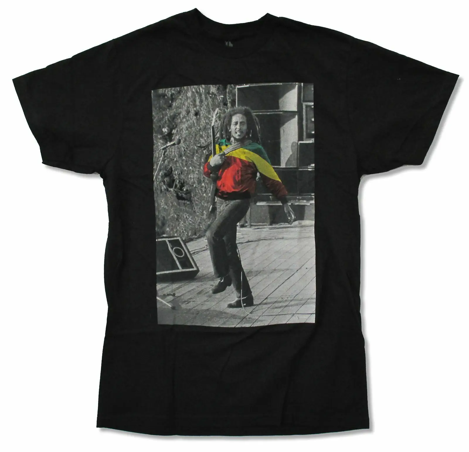 

Bob Marley Stage Black T Shirt New Adult Photo Live Rasta