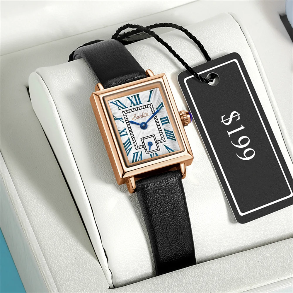 LIGE Sunkta Watch for Women Fashion Retro Ladies WristWatch Waterproof Roman Numeral Clock Quartz Watches Montre Femme New