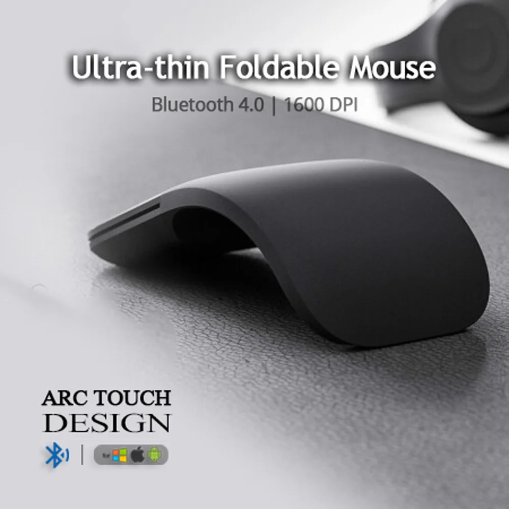 

CHUYI Wireless Folding Mouse Portable Bluetooth Mause Arc Touch Roller Ultra Thin Mice Laser Sem Fio For Notebook Laptop Macbook