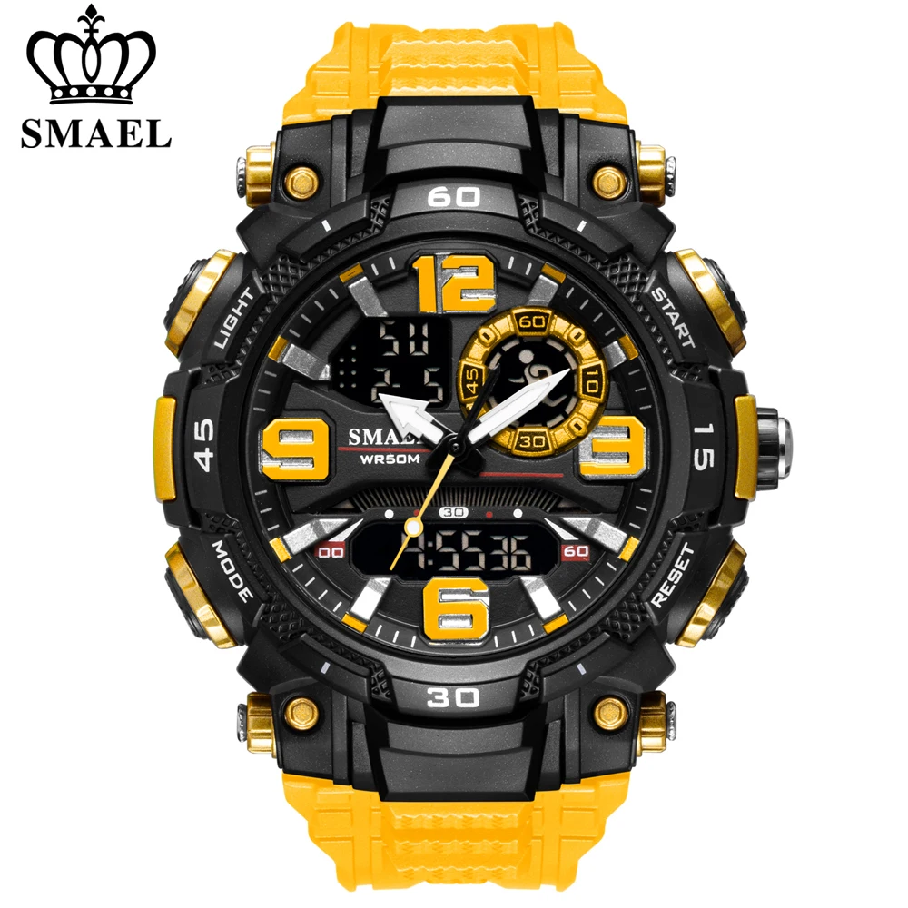 

SMAEL Top Luxury Watches Men Dual Display Watch Waterproof Men's Sport Wristwatch Mens Military Army Clock Male Stopwatch 1921