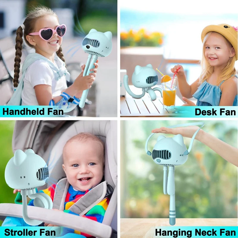 Ручной беслопастный вентилятор для коляски Маленький Персональный портативный
