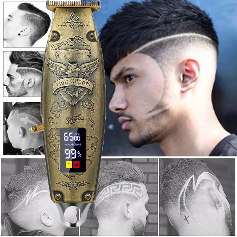 

Men's Professional Trimmer Low Noise Hair Clipper Shaver Adult Kids Hair Clipper Cordless 0mm LCD Display Hair Clipper