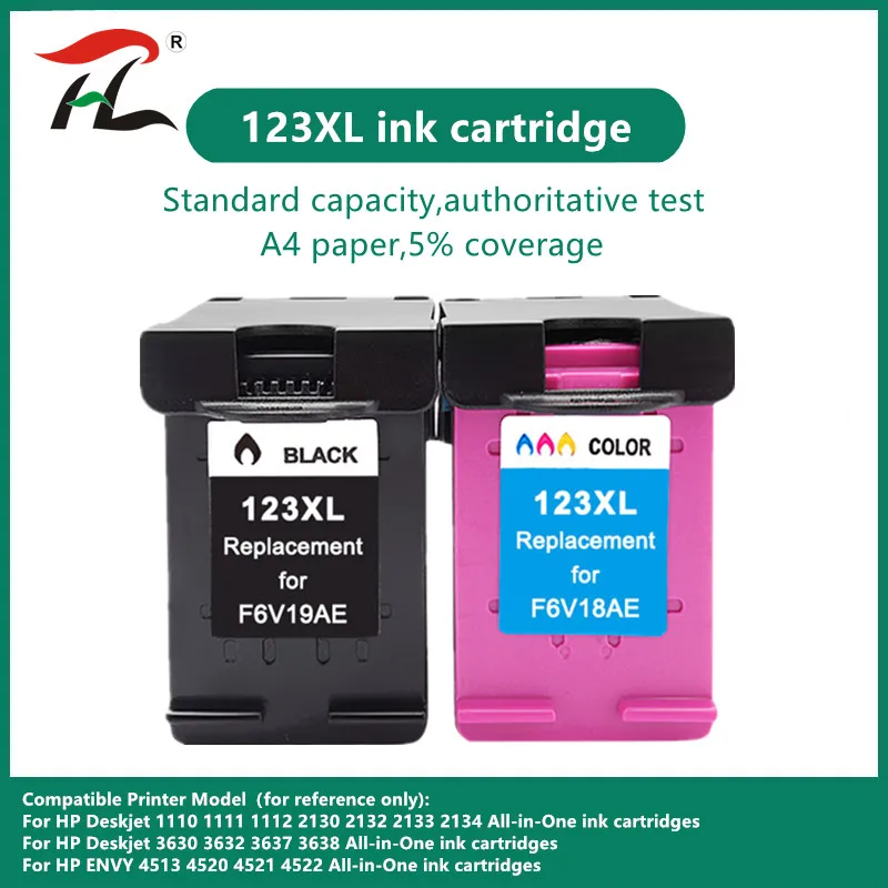 

123XL Ink Cartridge Replacement For HP 123 XL for HP123 Deskjet 1110 2130 2132 2133 2134 3630 3632 3637 3638 Printer