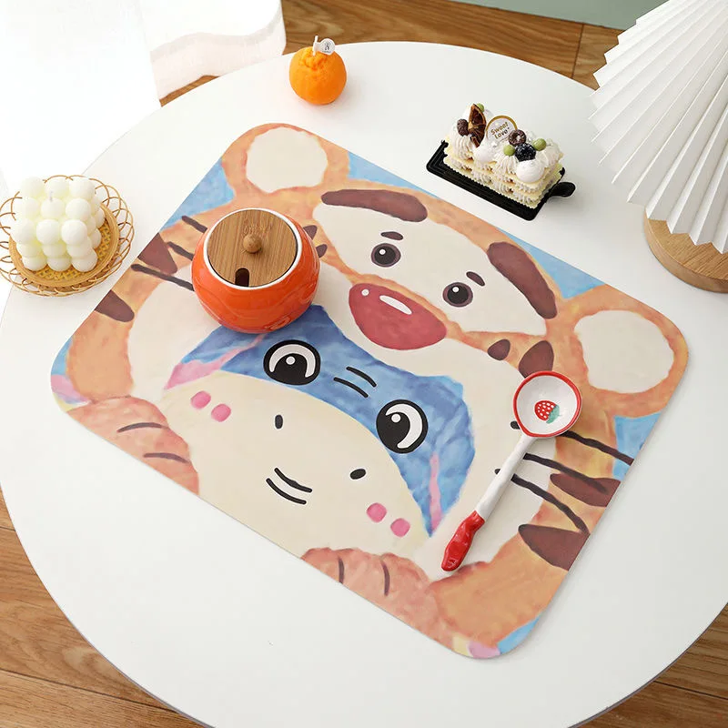 LAYRUSSI кожаные салфетки с милыми героями мультфильмов нескользящие коврики для