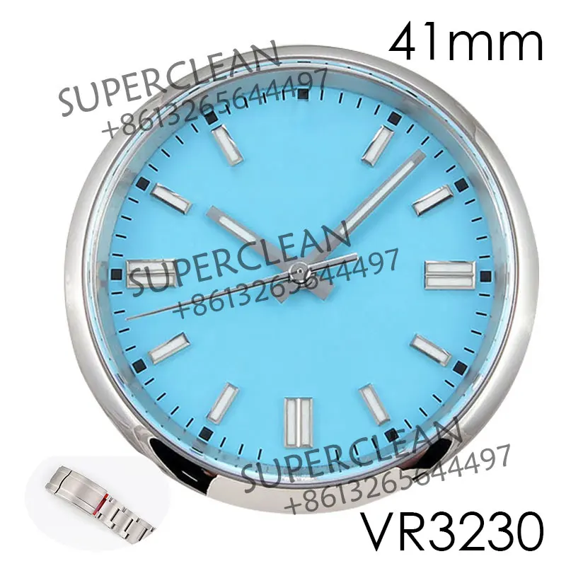 

CLEAN стер вечный 41 мм 124300 Гладкий Безель 904LCase, браслет, руки, циферблат VR3230 для сборки аксессуары Запчасти для послепродажного рынка
