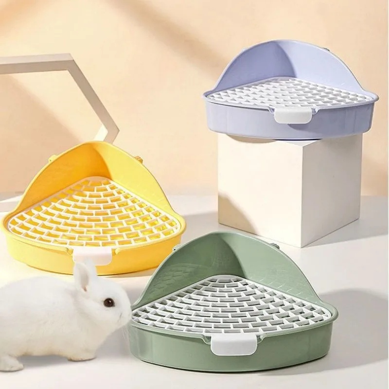 

2023 NEW Medium Rabbit Litter Box Bunnies Corner Toilet Box for Ferret Hamster Dragon Cat Guinea Pig Dutch Pig Supplies