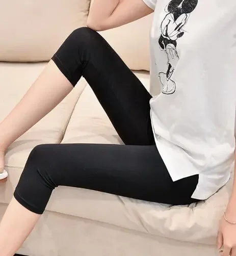 

Женские джеггинсы, летние бриджи 3/4, однотонные леггинсы, большие размеры XS 5XL 6XL 6XL, серые, черные, белые