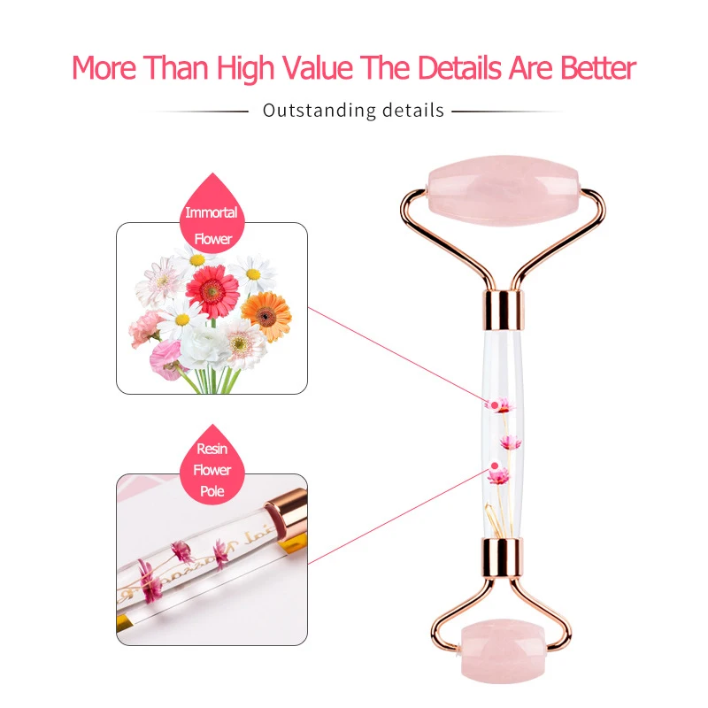 

Eternal Flower Gua Sha Scraper Jade Roller Neck Body Relaxation Face Massager Guache Board Slimming Thin Lift Beauty Skin Care