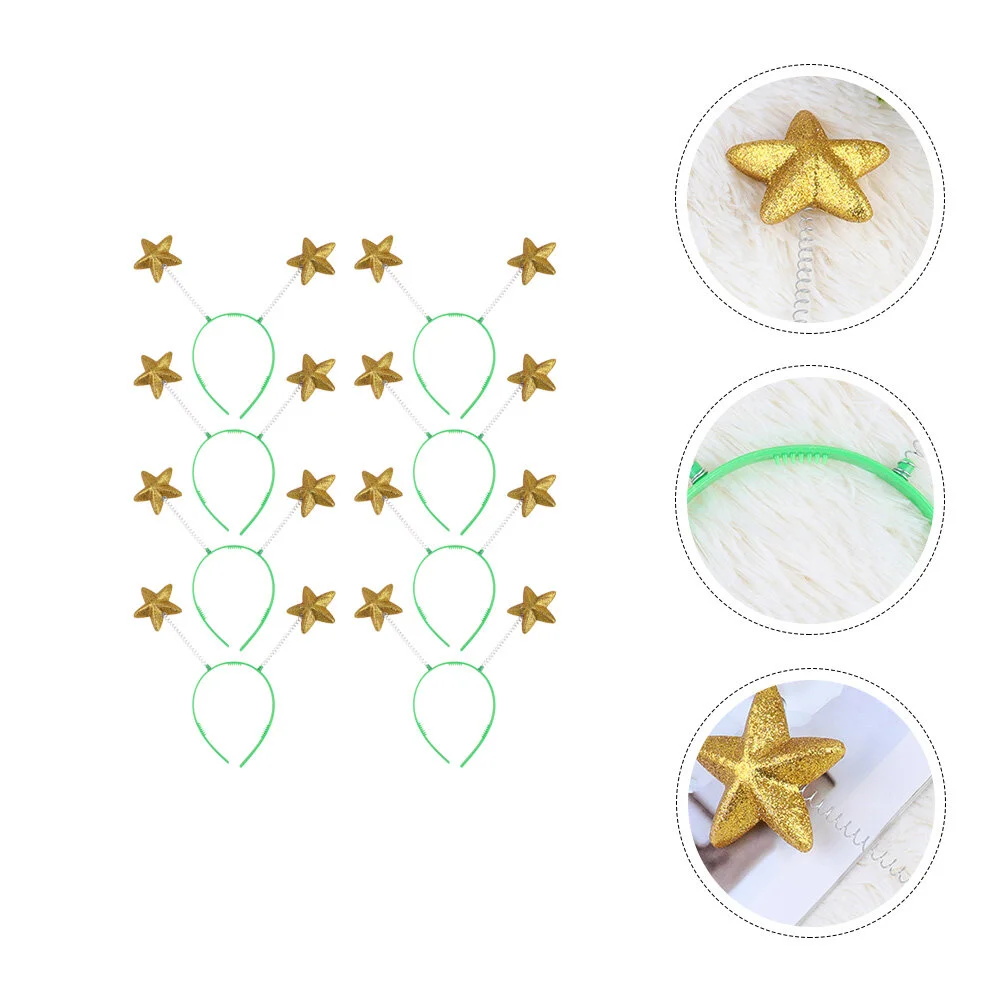 

8 Pcs Pentagram Headband Party Headdress Hair Accessory Girls Love Sequined Star Headwear Plastic Hoop Cosplay Miss Outfit