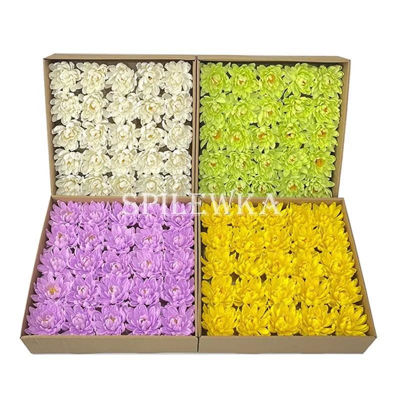 

25pcs Artificial Chrysanthemum Head Small Lotus Flower Home Decor Wedding DIY Bouquet Gift Box Gift with Hand Gift Soap Flowers