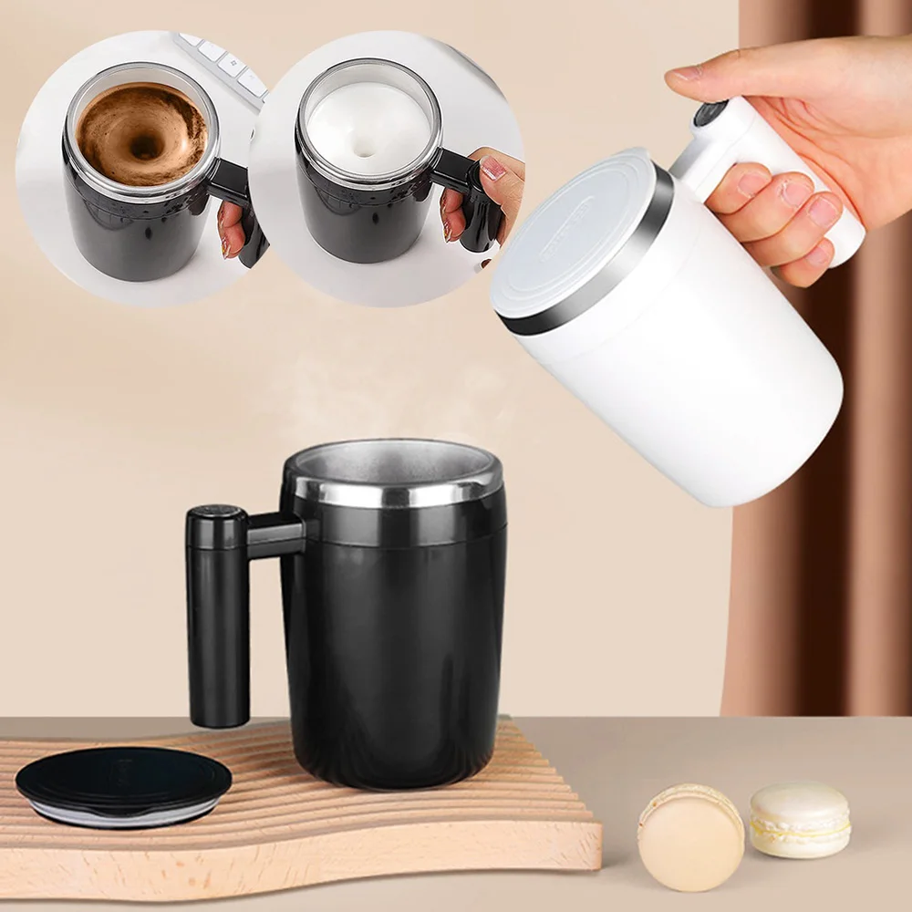 USB Self Stirring Mug Coffee Cup Rechargeable Automatic Stirring Cup Stainless Steel Cup Coffee Milk Mixer Stir Cup Water Bottle