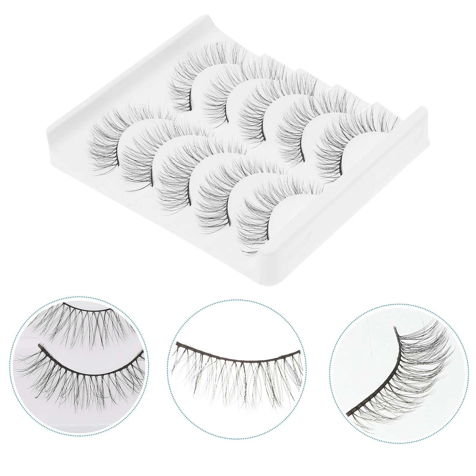 

5 Pairs Lash Cosmetics Short False Eyelashes 4X1.2X0.7CM Black Fiber Miss
