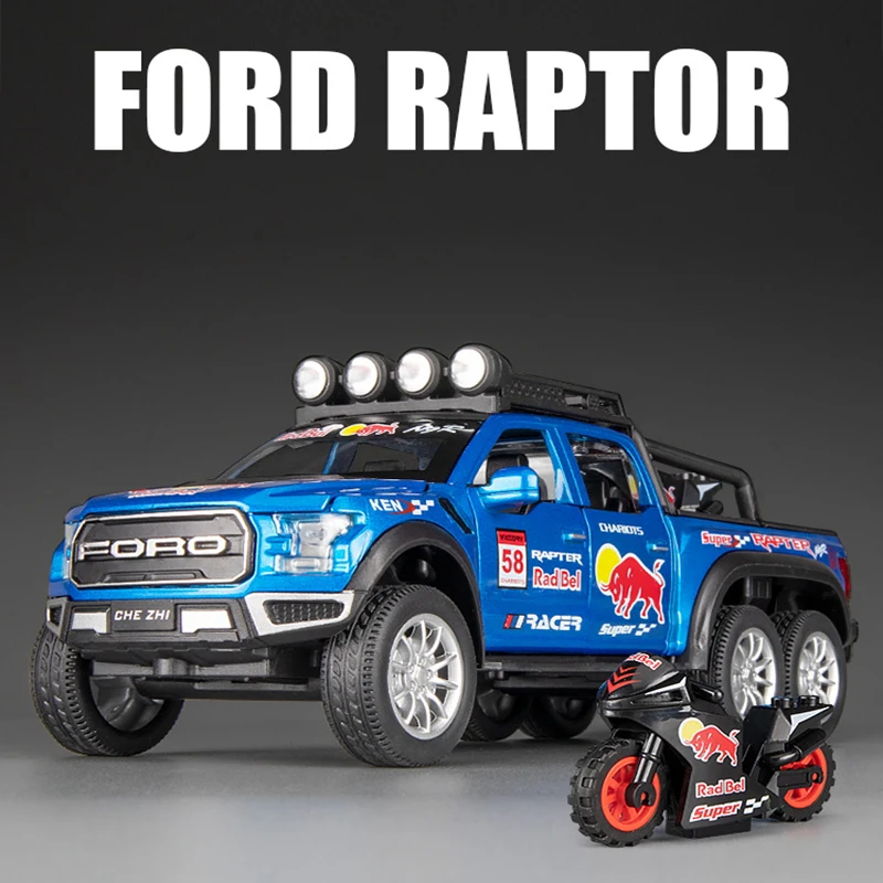 

1:28 Ford Raptor F150 Pickup Alloy Car Model Diecasts Toy Metal Modified Off-Road Vehicles Car Model Simulation Kids Toy Gift