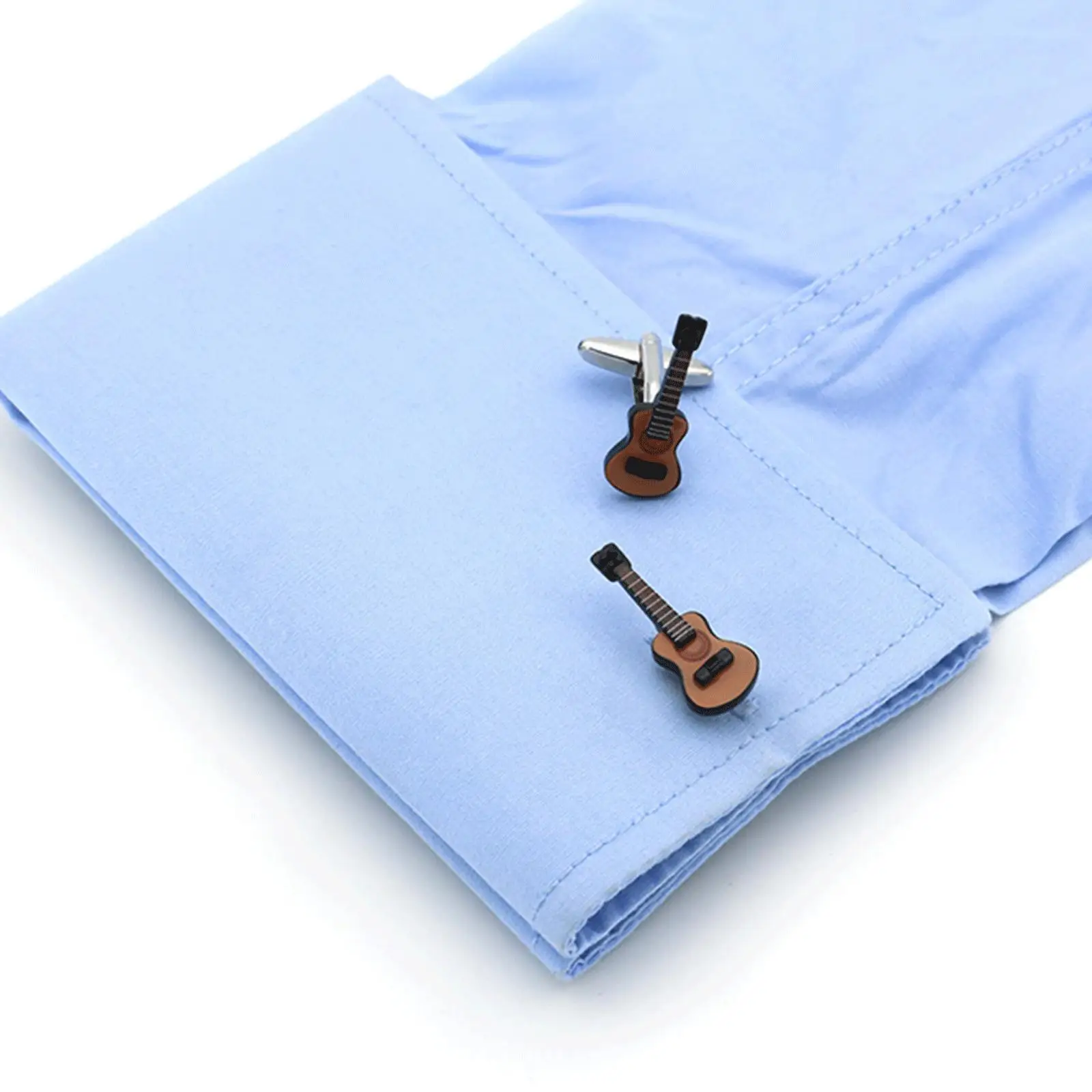 

2Pcs Luxury Shirt Cuff Links Wedding Button Studs Music Cuff Links Men Guitar Cufflinks for Party Meeting Graduation Lover