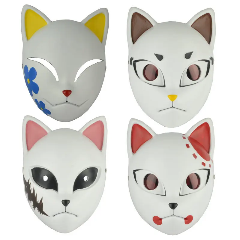 

Japanese Anime Cosplay Resin Masks Halloween Mask Demon Slayer Kimetsu No Yaiba Mask Kamado Tanjirou Sabito Cosplay Party Props