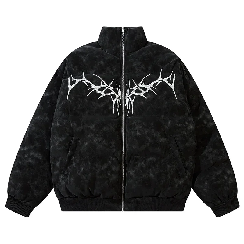 Мужская хлопковая одежда винтажные модные куртки с вышивкой утепленные