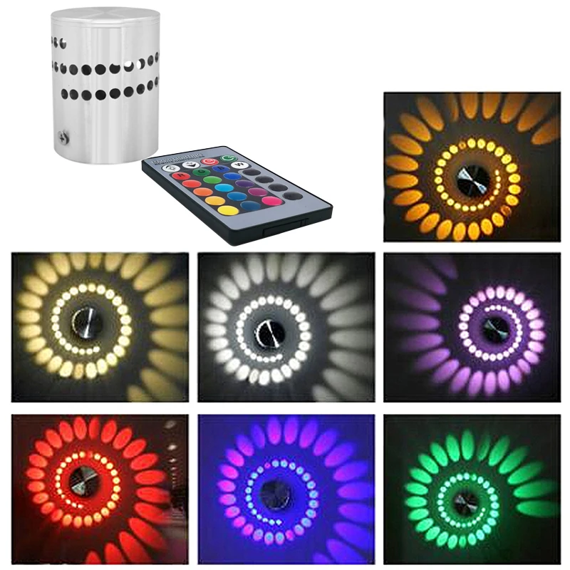 

3W Dimmable RGB LED Wall Light Effect Colorful Interior Wall Lamp With Remote Controller For Party Bar Lobby KTV Home Decoration