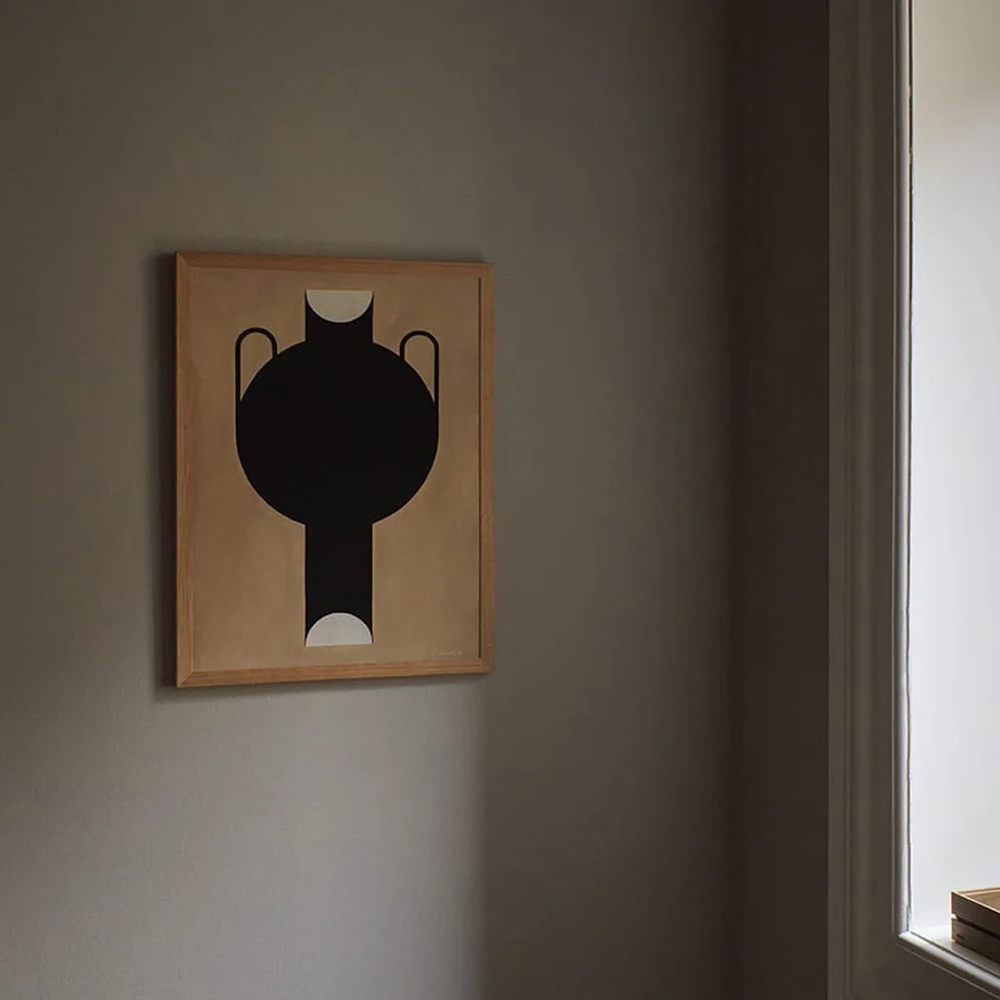 Абстрактная изогнутая Геометрическая ваза настенная Картина на холсте