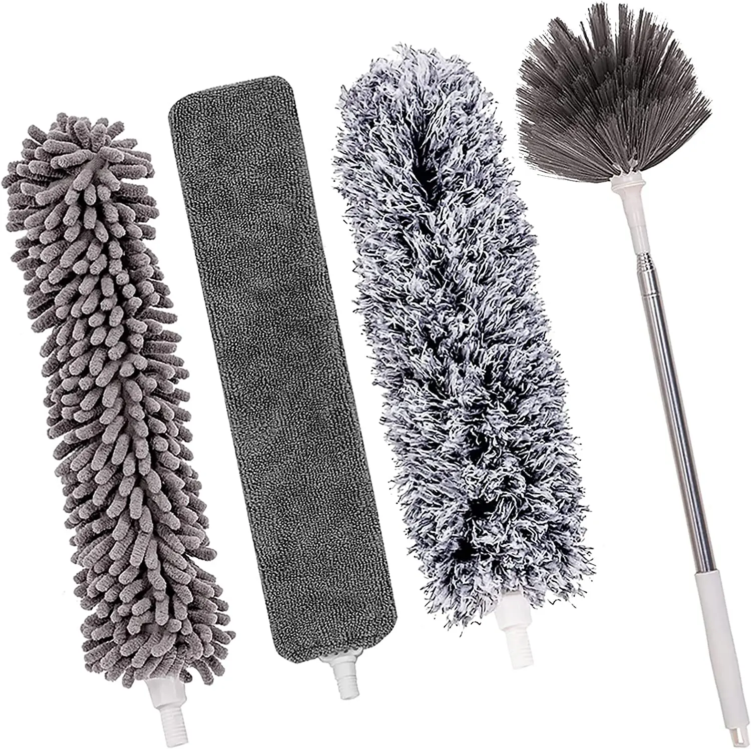

Microfiber 110 "with extension rod, bendable head for cleaning, ceiling fan duster, washable duster for high ceilings