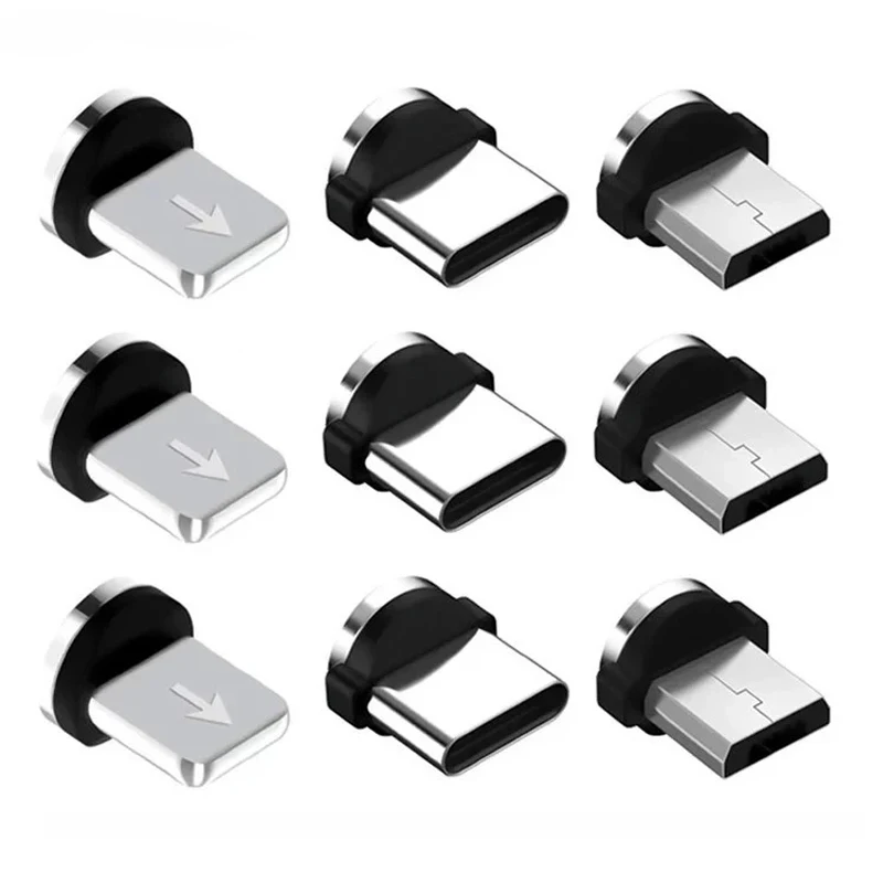

Universal Magnetic Tips for Round Magnetic Cable Type C Micro USB Magnet Replacement Parts Mobile Phone Dust Plug Adapter