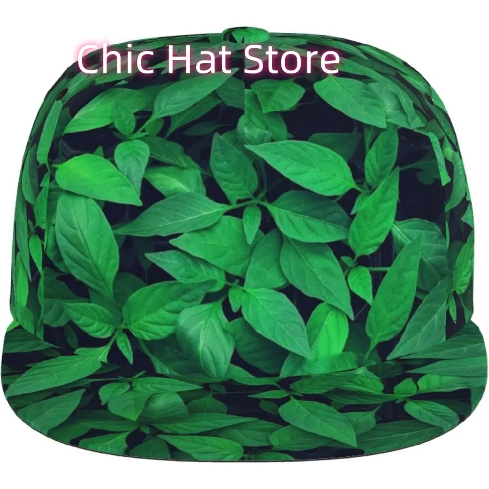 Фото Мужская бейсболка Green Leaves Snapback в стиле хип-хоп, регулируемая шляпа дальнобойщика для мужчин и женщин №2