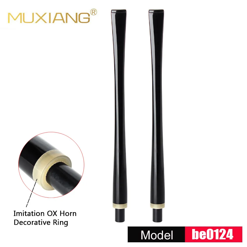 

2pcs Black Acrylic Mouthpieces Pipe Stem Long Straight Pipe Mouthpiece For Churchwarden Tobacco Pipes 9mm Filter Stem