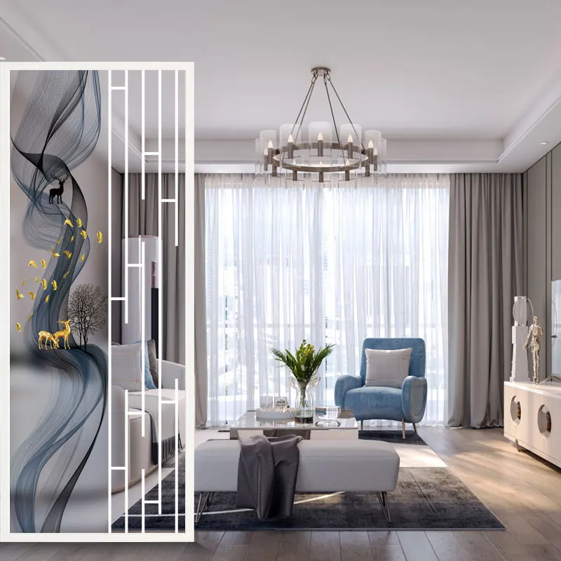 

Glass screen partition modern minimalist living room wall bedroom block home entrance entrance light luxury small apartment