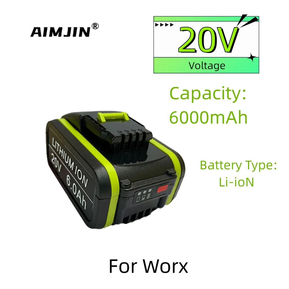 

20V 6000mAh Powtree replacement battery WA3553/WA3551 for Worx battery power tools WA3551 WA3572 WA3553 WX390 WA3551 WX176 WX178