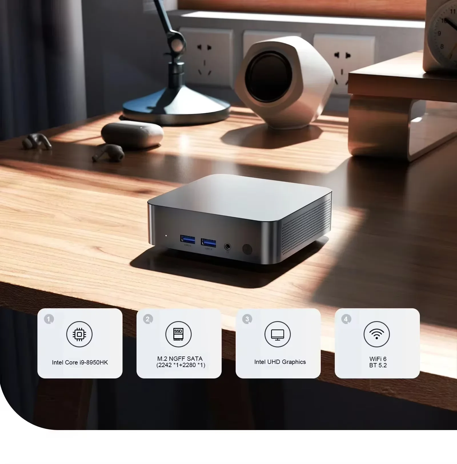 Мини-ПК Intel Core i9 8950HK Celeron N5095A Карманный компьютер с Windows 11 16 ГБ DDR4 2 ТБ SSD Геймерский