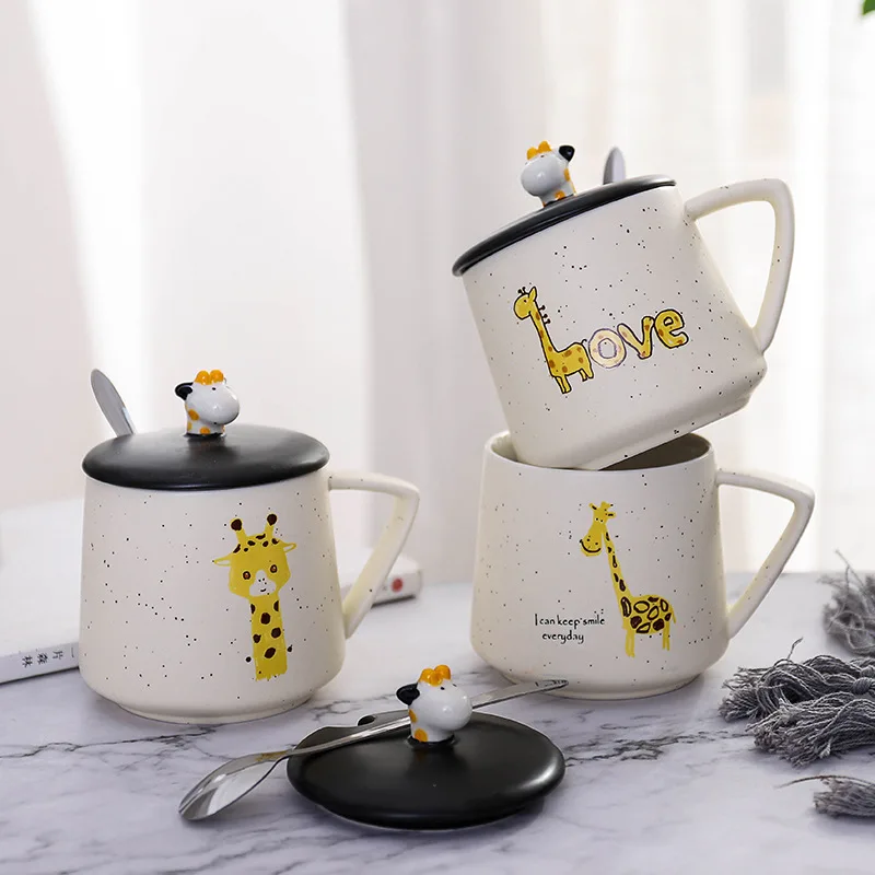 

Керамическая кружка с крышкой и ложкой, 480 мл