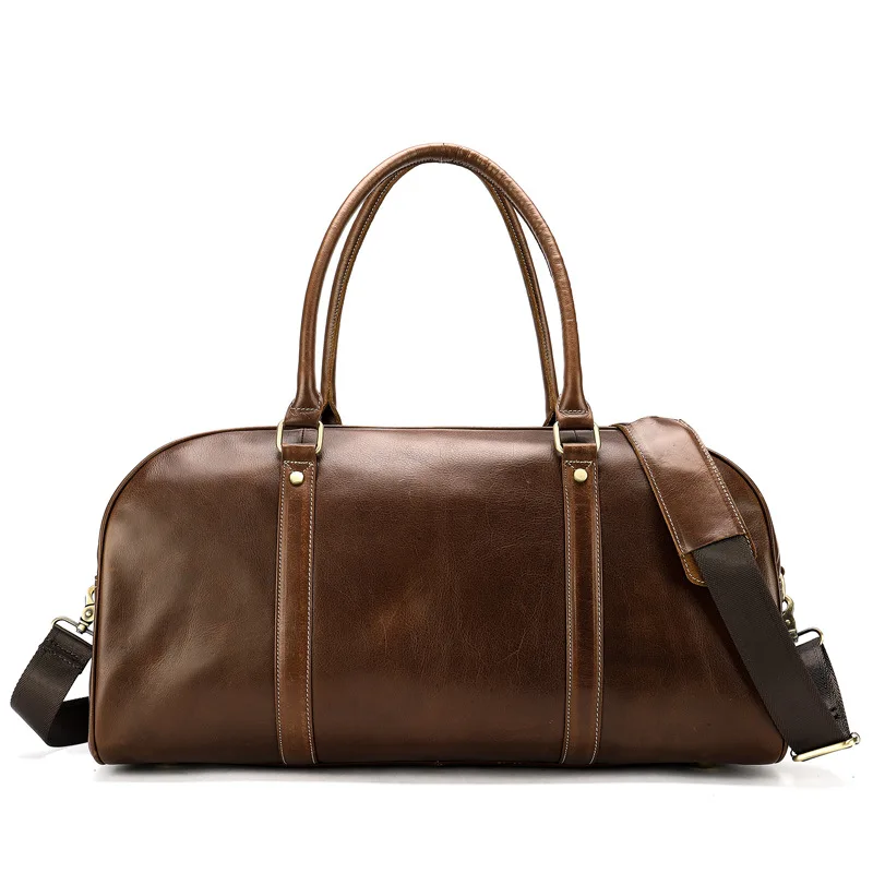 

New Men Genuine Leather Travel Duffel Bags Business Real Cow leather Travel Bag Big New Zip Around Weekend Handbag Messenger Bag