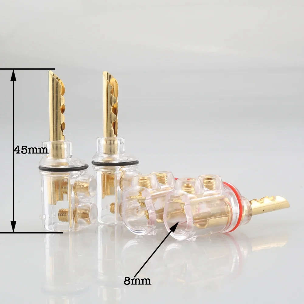 4 шт. Hi-Fi аудио родиевое покрытие позолоченный BFA банан прозрачная крышка