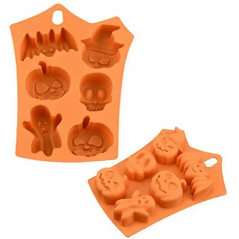 

Halloween Holiday Pumpkin Cake Mold 6 Cavities Pumpkin Ghost Bat Shape Chocolate Molds DIY Cake Decorating Tools Home Accessorie