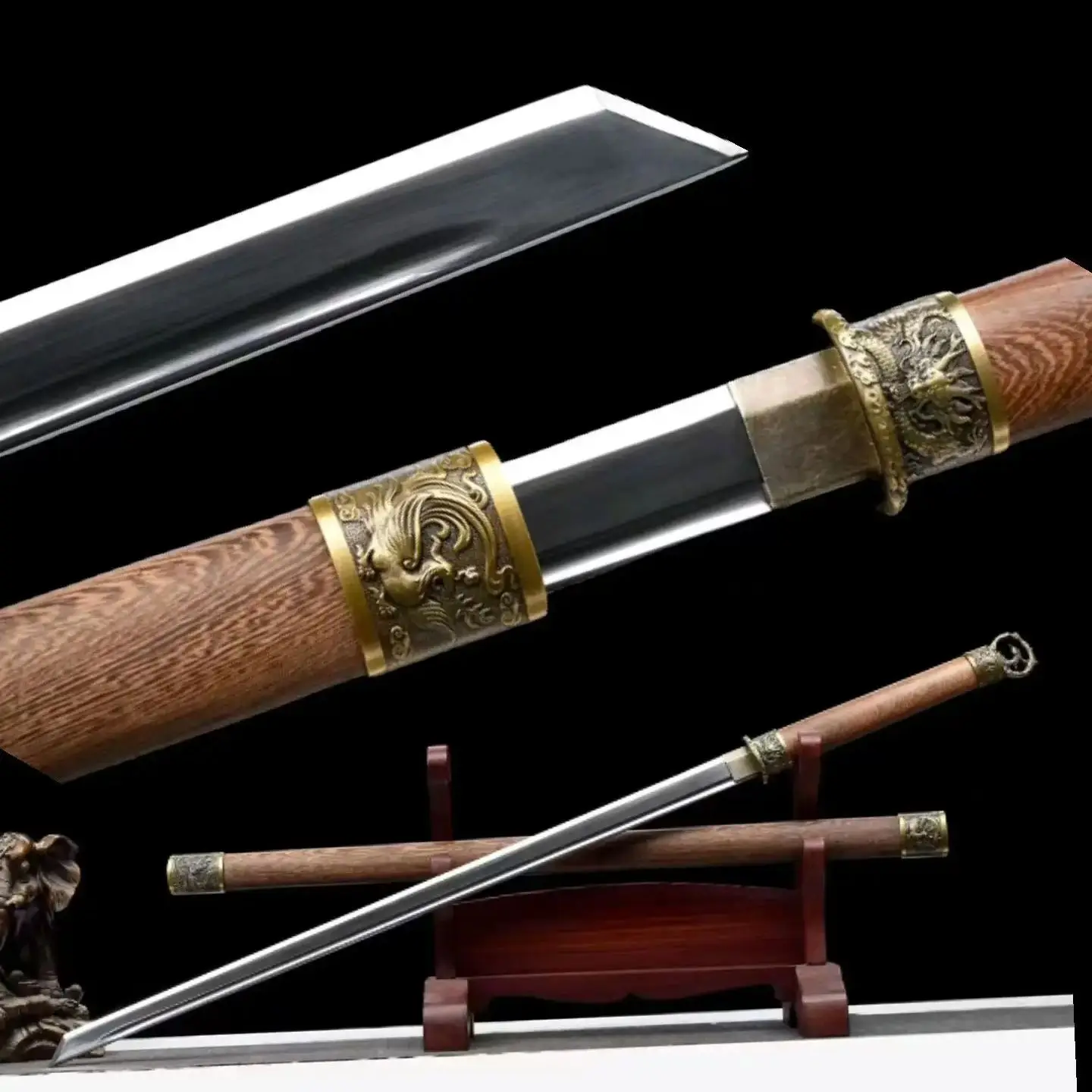 Боевой меч кунгфу традиционного китайского производства кольцевая головка