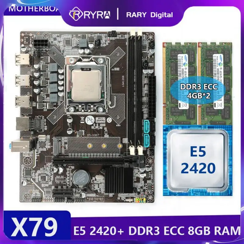 

RYRA MACHINIST X79 Motherboard LGA 1356 Set Kit With Xeon E5 2430 CPU Processor 8GB(2*4GB)DDR3 ECC RAM Memory M.2 NVME X79a