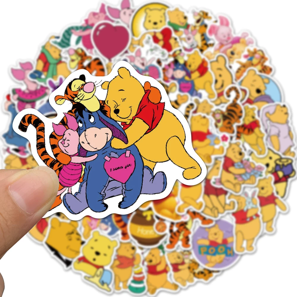 

10/50PCS Disney Cartoon Winnie The Pooh Stickers Pooh Bear Piglet Tigger Sticker for Luggage Laptop Waterproof Decals Kids Toy