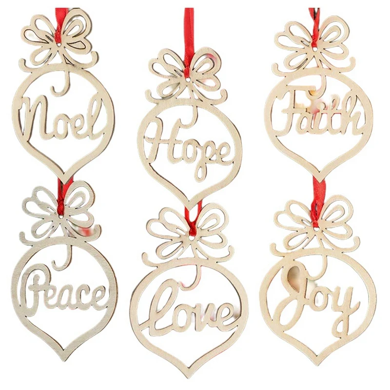 

5 Sets Christmas Tree Label Pendant Hollow Decorations Suitable For DIY Christmas Products (1 Set Of 6)