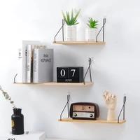 wooden wall shelf room decoration storage rack wall mounted solid partition rack floating shelves plant flower pot simple design