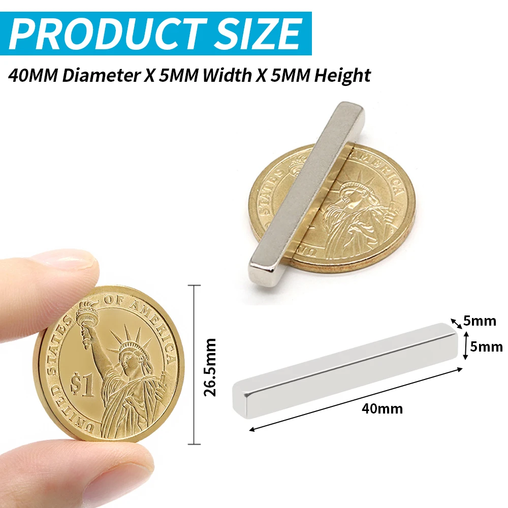 2/5/10/20/50 шт. 40x5x5 N35 Неодимовый магнит 40 мм X 5 блок NdFeB сверхмощный сильный постоянный