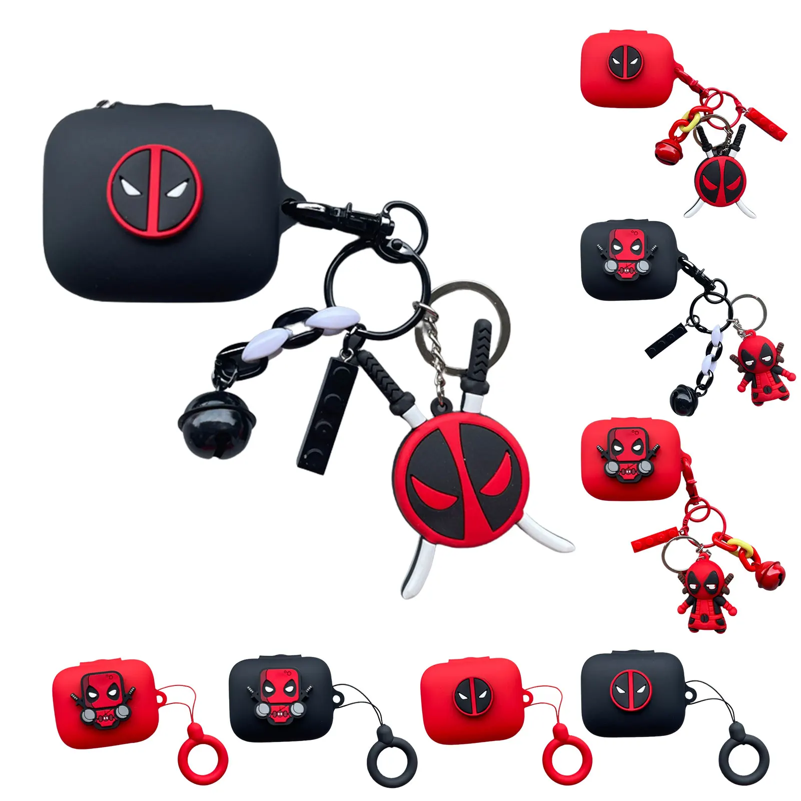 

Чехол для наушников с 3D рисунком животного, черепа, портативный противоударный защитный чехол для телефона