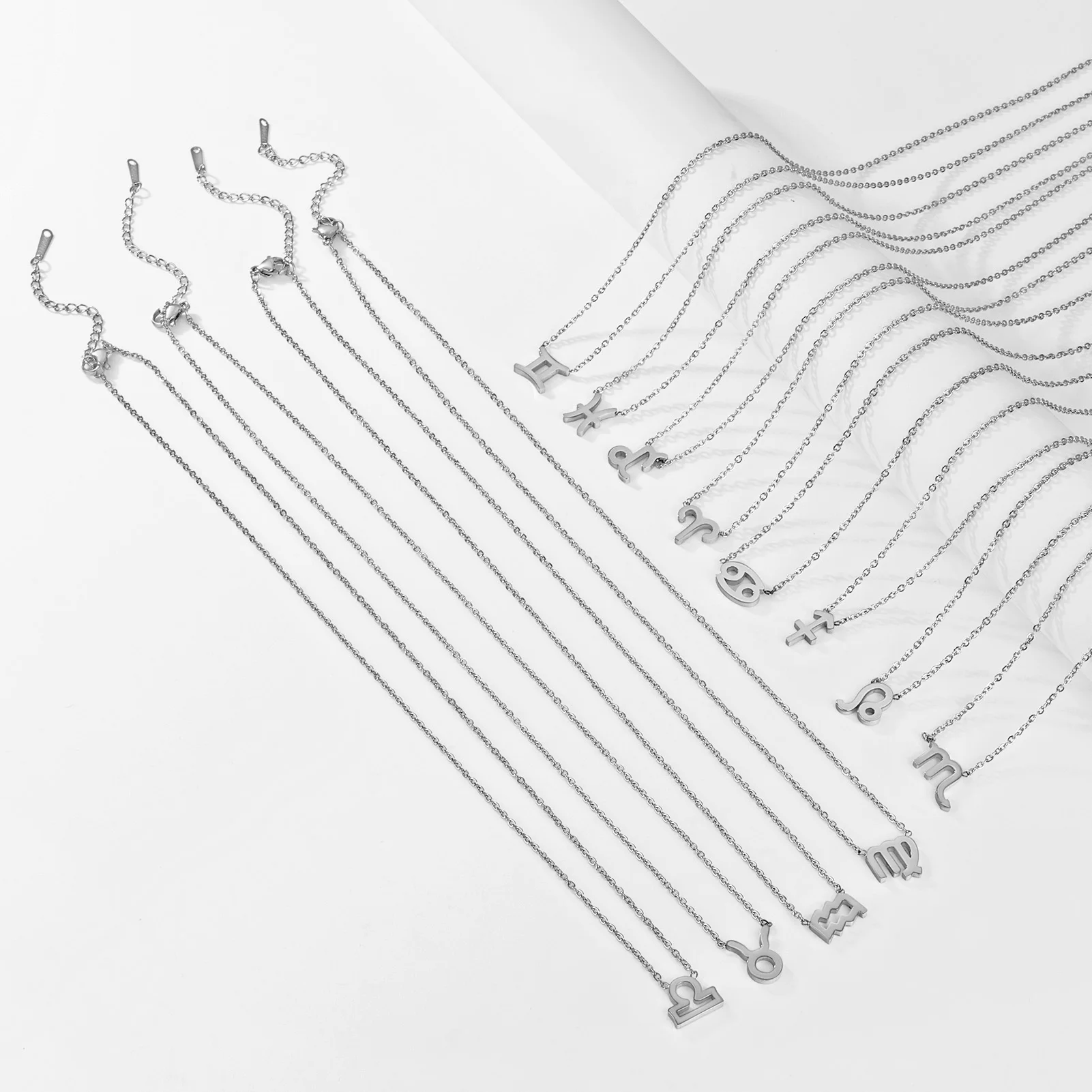 

Teamer New Constellation зодиакальные ожерелья Jewelry для женщин простой стиль дизайн 12 гороскоп Телец Овен ожерелья со львом подарки цепочка на шею женс...