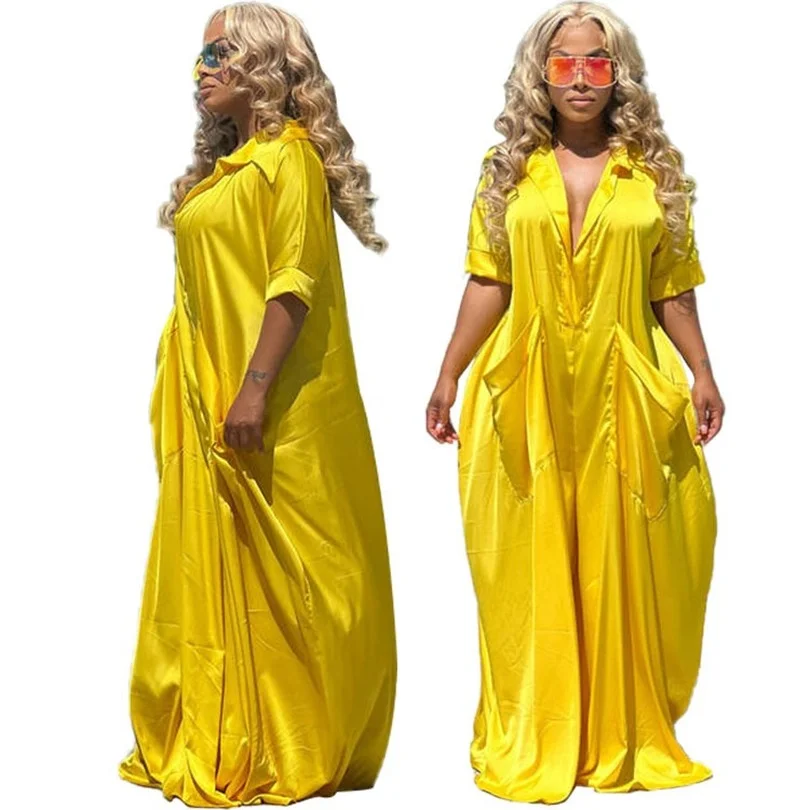 

Африканская одежда для женщин, летнее Африканское женское сексуальное платье 3 цветов с коротким рукавом и V-образным вырезом, длинное плать...