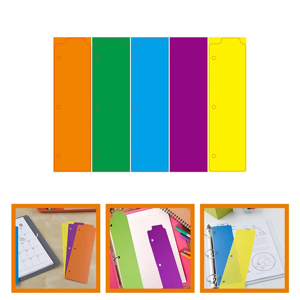 

5 Pcs Perforated Notebook Index Classified Labels Partition Notepad Divider Tabs Binder Dividers Plastic