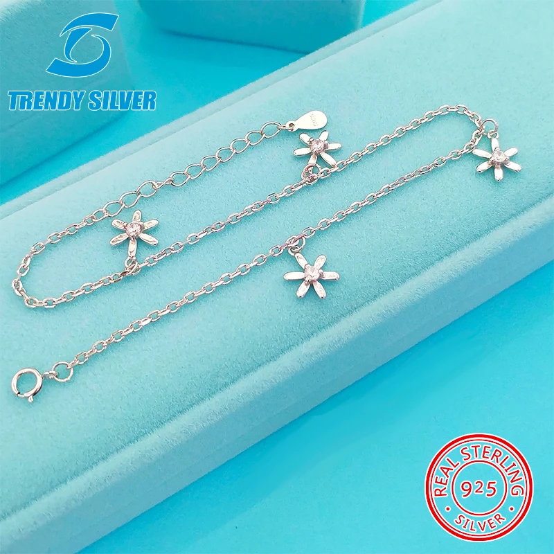 

S925 Silver Simple Pendant Anklet Female Anklets Barefoot Sandals Foot Chain 2022 New Ankle Bracelets for Women Beach Jewelry