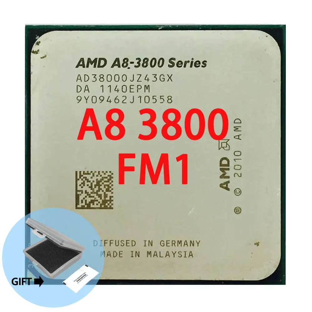 

AMD A8-Series A8 3800 2.4 GHz Quad-Core CPU Processor AD3800OJZ43GX Socket FM1