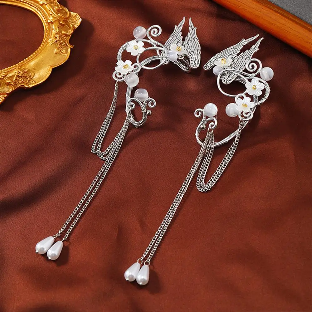 Крылья ангела Сказочные манжеты для ушей Длинные кисточки Манжеты эльфа