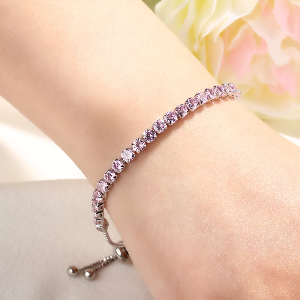 

SHUANGR High Quality Bracelet Adjustable Bracelets For Women Gold Silver Color Hand Chain CZ Crystal Bracelet Jewelry